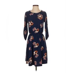 French Grey Floral Print Dress